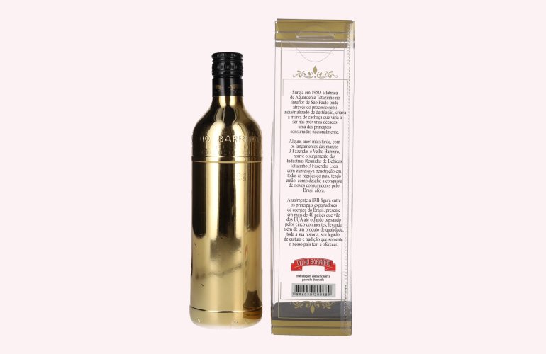 Velho Barreiro OURO Cachaça 39% Vol. 0,7l in geschenkverpakking
