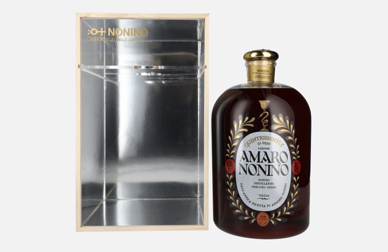 Amaro Nonino Quintessentia Di Erbe Liquore 35% Vol. 6,3l in Holzkiste with Servierpipette