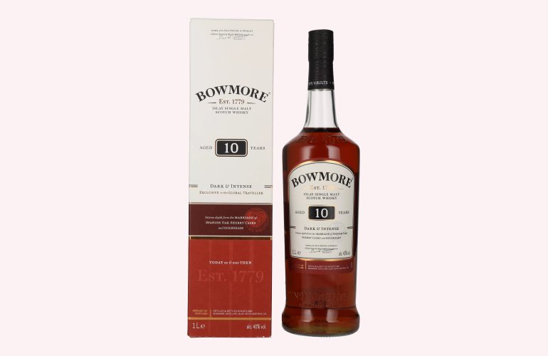 Bowmore 10 Years Old DARK & INTENSE Travel Exclusive 40% Vol. 1l in Geschenkbox