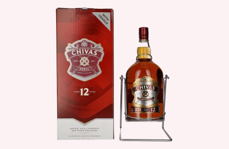 Chivas Regal 12 Years Old Blended Scotch Whisky 40% Vol. 4,5l in Geschenkbox im Schwenkständer mit Ausgießer