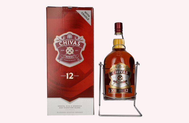 Chivas Regal 12 Years Old Blended Scotch Whisky 40% Vol. 4,5l in Giftbox im Schwenkständer with pourer