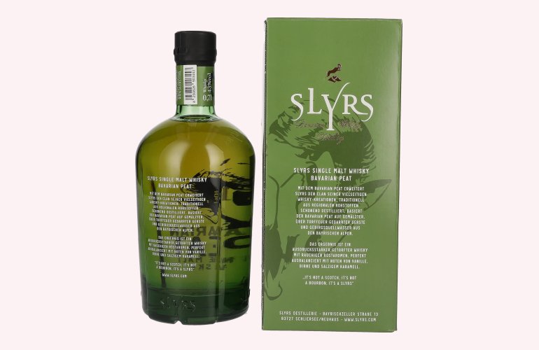 Slyrs Bavarian Peat Single Malt Whisky 43% Vol. 0,7l in geschenkverpakking