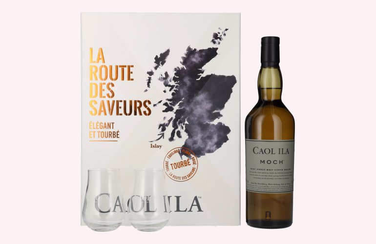Caol Ila MOCH La Route des Saveurs Set 43% Vol. 0,7l in Geschenkbox mit 2 Gläsern