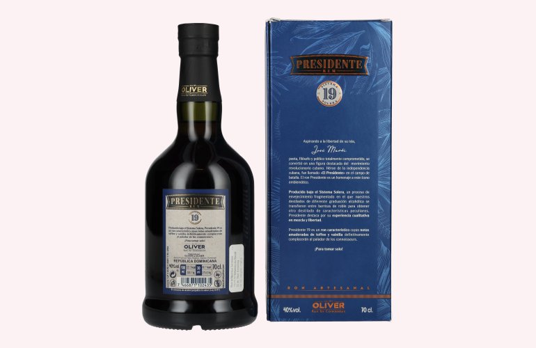 Presidente Marti 19 Sistema Solera 40% Vol. 0,7l in geschenkverpakking