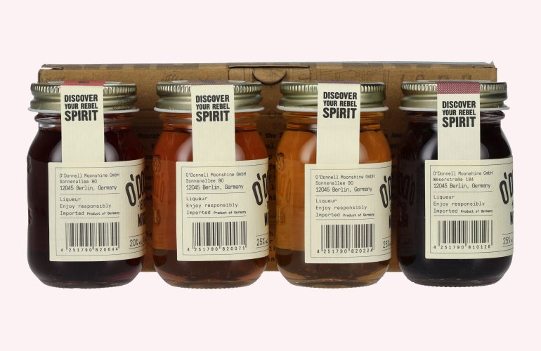 O'Donnell Moonshine SOMMER MINIS 23,8% Vol. 4x0,05l in geschenkverpakking