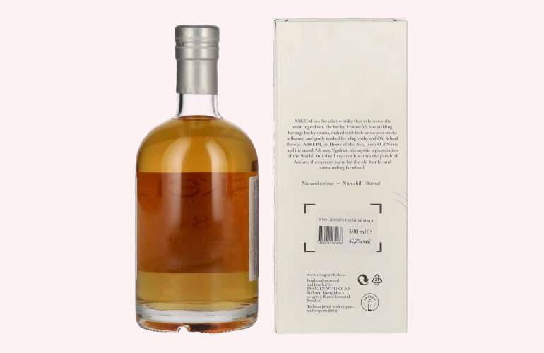 ASKEIM 8 Years Old Golden Promise Swedish Single Malt Whisky 57,7% Vol. 0,5l in Giftbox