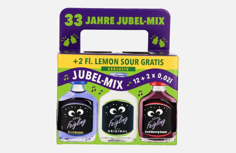Kleiner Feigling Jubel-Mix 15,4% Vol. 12x0,02l avec 2 Bouteilles Lemon Sour 0,02l