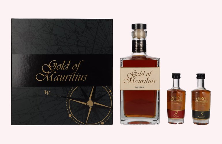 Gold of Mauritius Gift Set 40% Vol. 0,7l in Geschenkbox + 2x0,05l