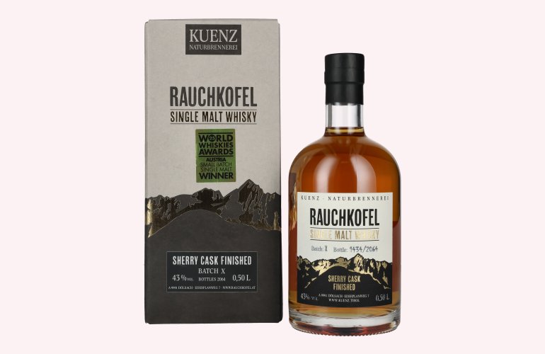 Kuenz Naturbrennerei Rauchkofel Single Malt Whisky Sherry Cask Finished 43% Vol. 0,5l in Giftbox