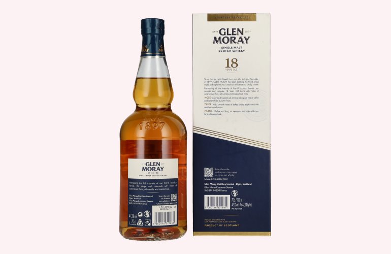 Glen Moray 18 Years Old Speyside Single Malt 47,2% Vol. 0,7l in Geschenkbox
