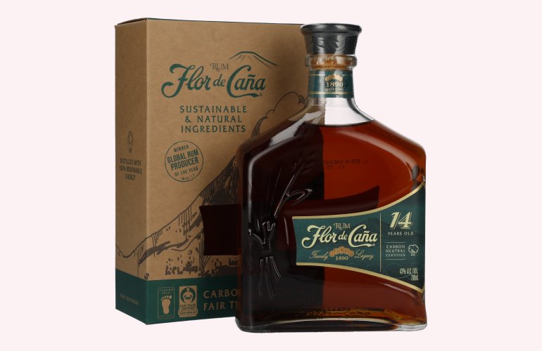 Flor de Caña 14 Years Old Rum 43% Vol. 0,7l in Geschenkbox