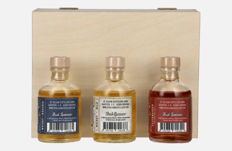 Bud Spencer THE LEGEND Miniset 42,7% Vol. 3x0,05l in Holzkiste