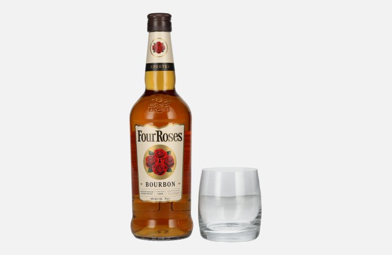 Four Roses Bourbon 40% Vol. 0,7l avec Whisky Verre