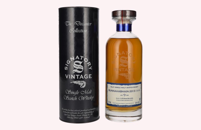 Signatory Vintage BUNNAHABHAIN STAOISHA 9 Years Old The Decanter Collection 2013 46% Vol. 0,7l in Giftbox