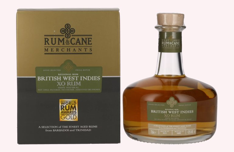 Rum & Cane BRITISH WEST INDIES XO Rum 43% Vol. 0,7l in Geschenkbox