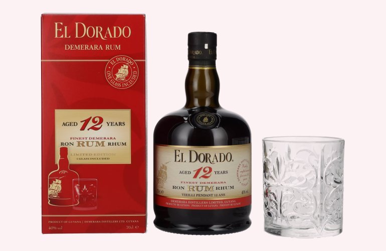 El Dorado 12 Years Old Finest Demerara Rum 40% Vol. 0,7l in Giftbox with Tumbler