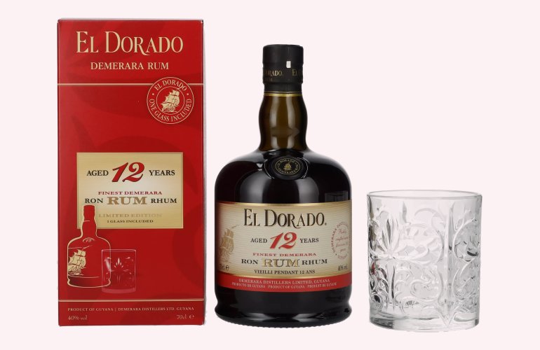 El Dorado 12 Years Old Finest Demerara Rum 40% Vol. 0,7l in Geschenkbox mit Tumbler