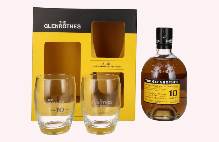The Glenrothes 10 Years Old Speyside Single Malt 40% Vol. 0,7l in Geschenkbox mit 2 Gläsern