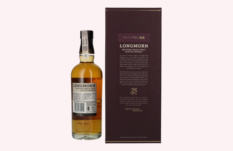Longmorn 25 Years Old Speyside Single Malt Scotch Whisky 52,8% Vol. 0,7l en boîte cadeau