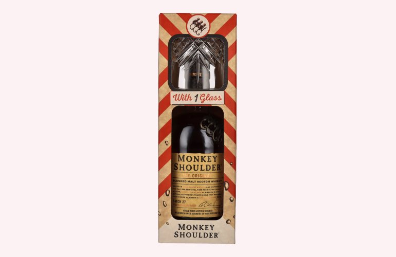 Monkey Shoulder THE ORIGINAL Blended Malt Batch 27 40% Vol. 0,7l in Geschenkbox mit Glas