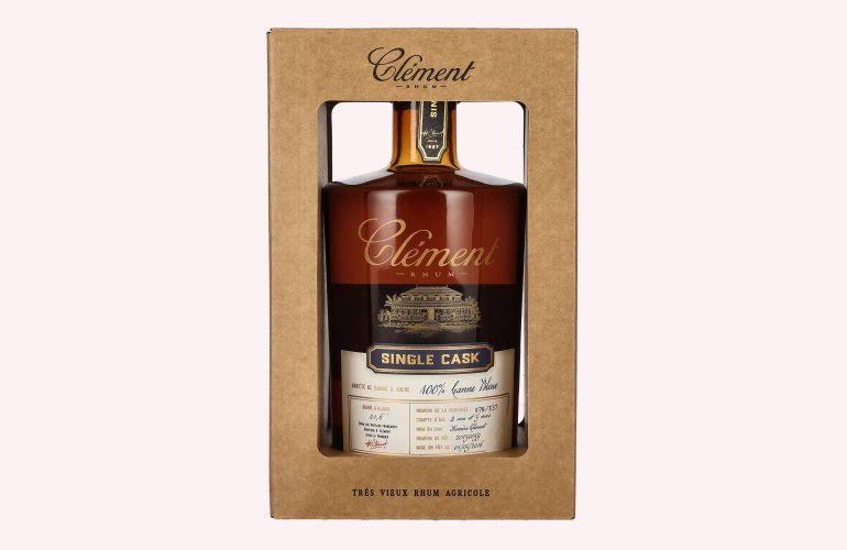 Clément Trés Vieux Rhum Agricole SINGLE CASK 100% Canne Bleue 41,6% Vol. 0,5l in Giftbox