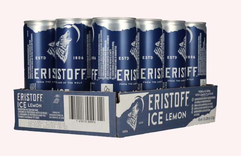Eristoff Ice Lemon 4% Vol. 12x0,25l Dosen Pfand