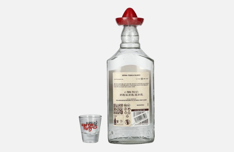 Sierra Tequila Blanco 38% Vol. 0,7l mit Glas