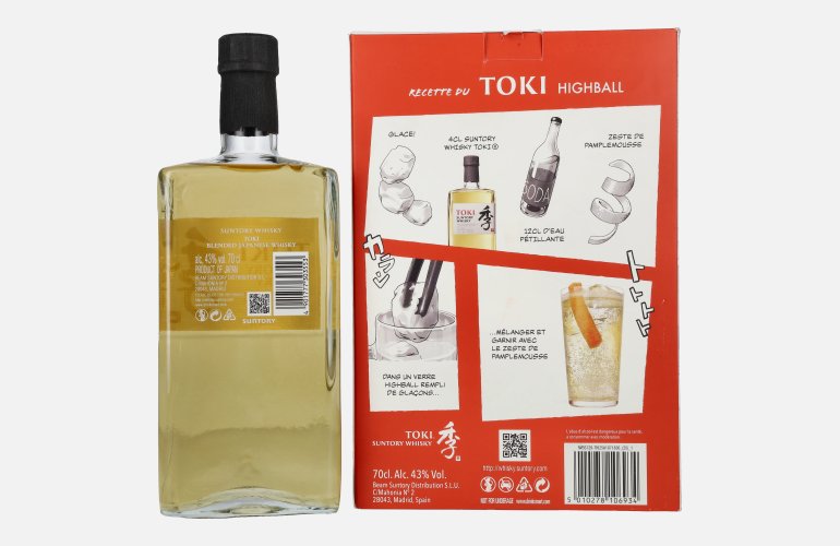 Suntory TOKI Blended Japanese Whisky 43% Vol. 0,7l in Giftbox with Highball glass