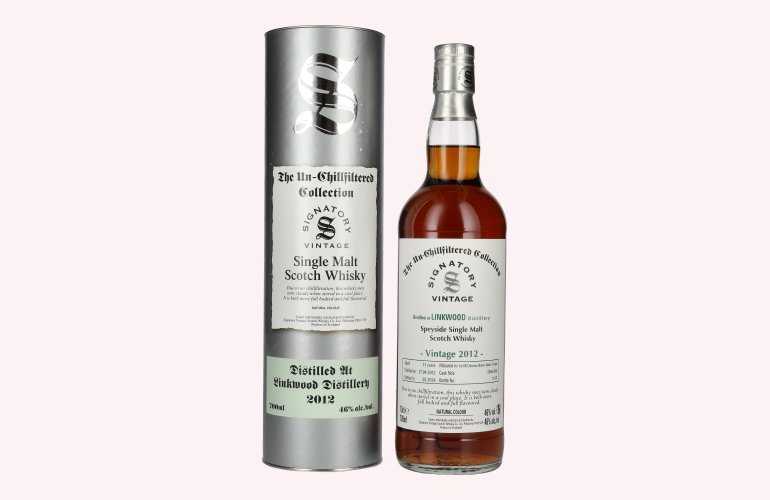 Signatory Vintage LINKWOOD 11 Years Old The Un-Chillfiltered 2012 46% Vol. 0,7l en boîte cadeau