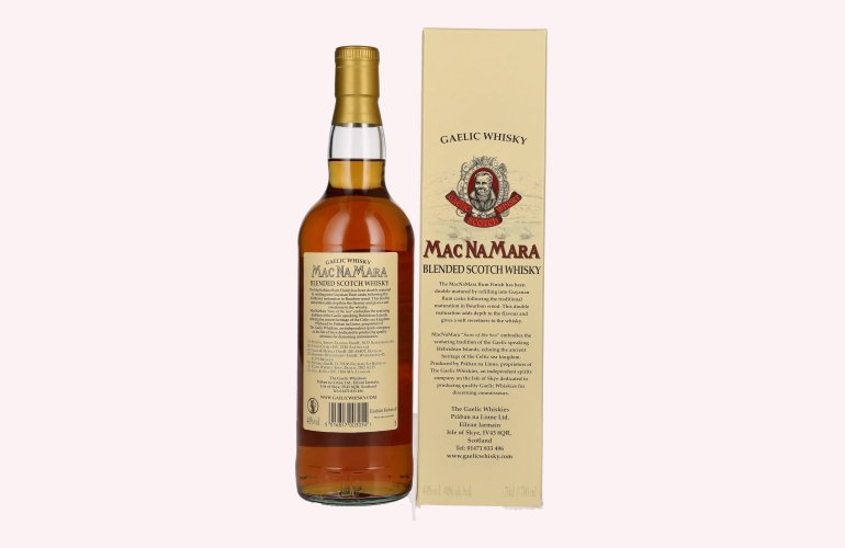 Gaelic Whisky MACNAMARA Rum Cask Finish Blended Scotch Whisky 40% Vol. 0,7l in geschenkverpakking