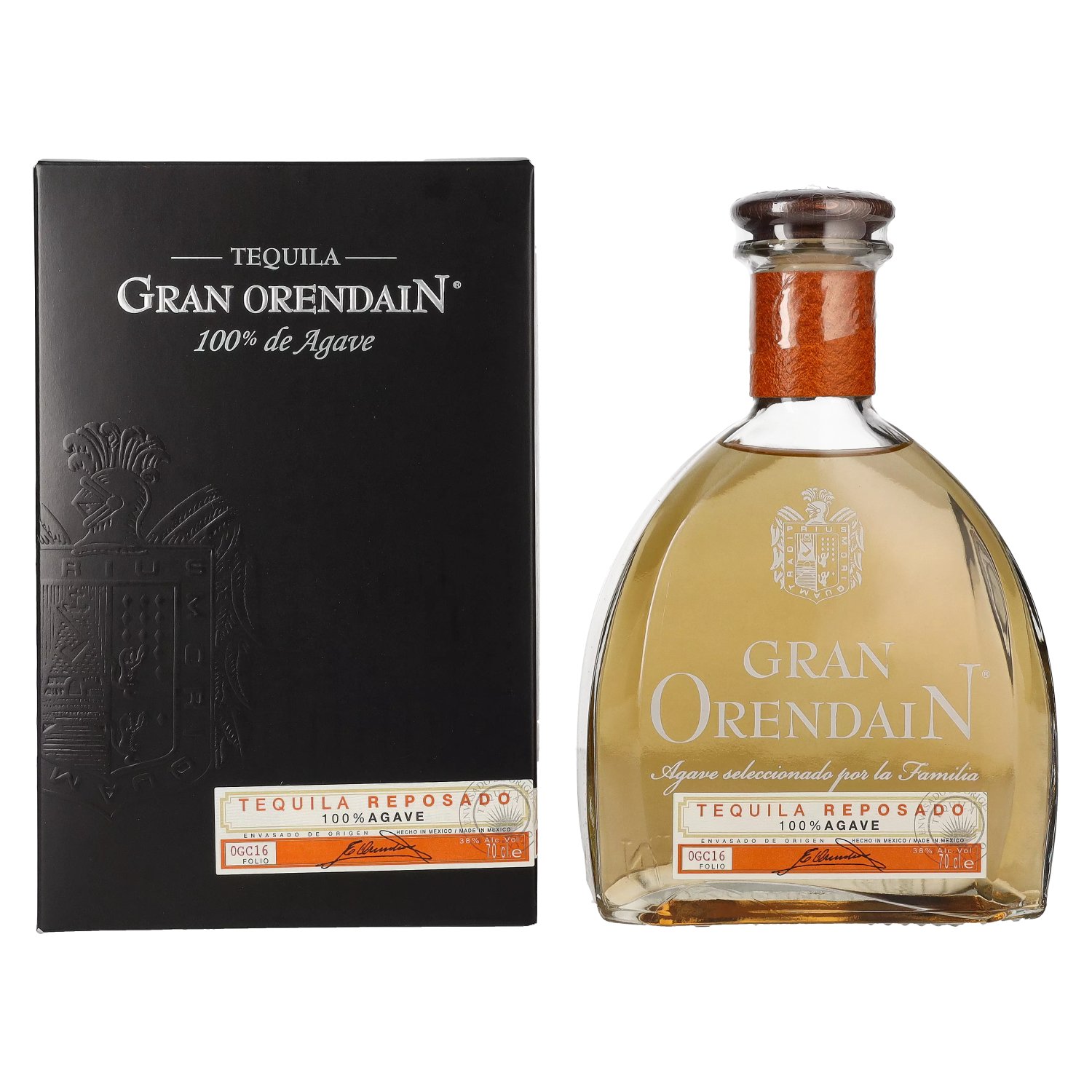 100% Gran Tequila REPOSADO Giftbox 38% 0,7l Agave in Orendain Vol.