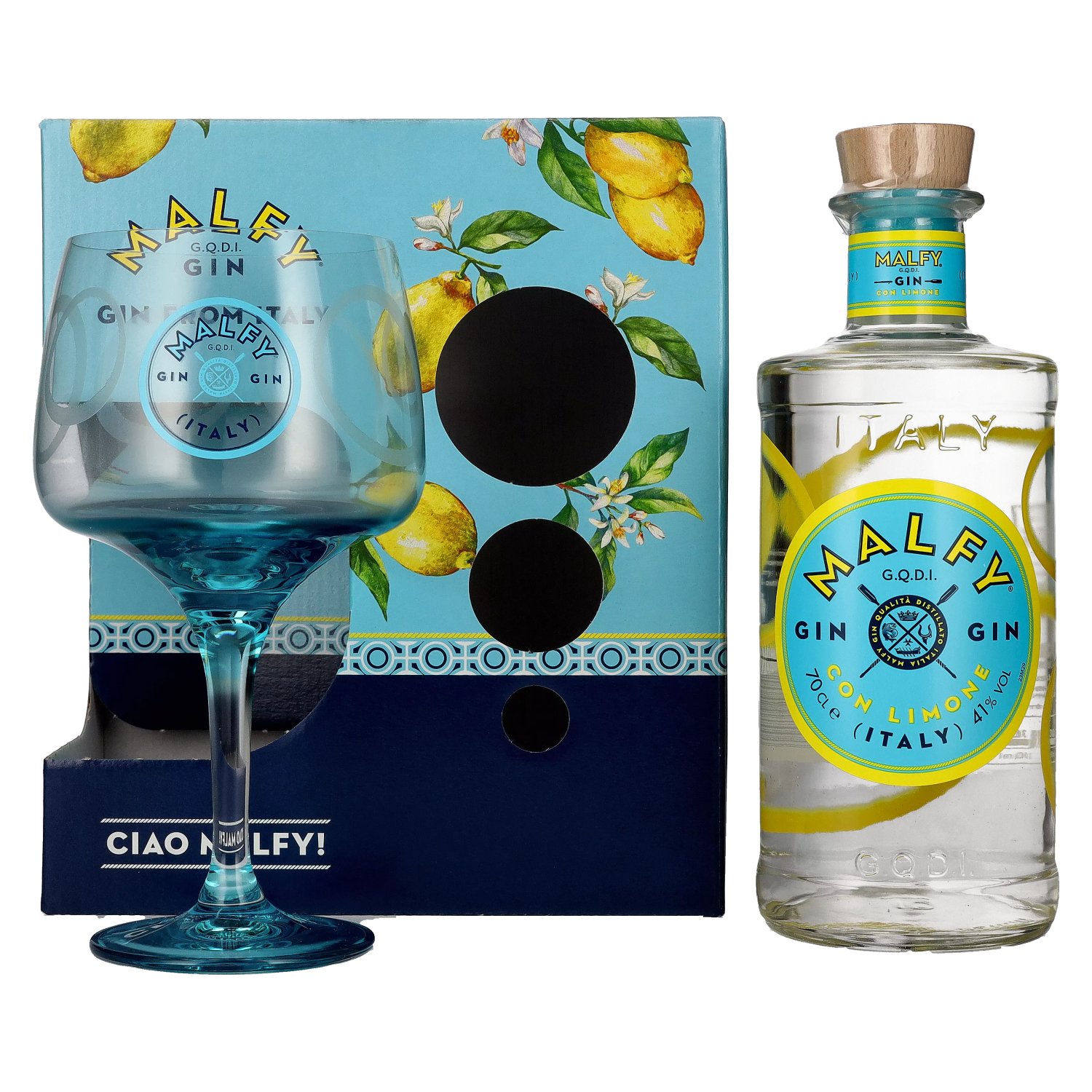 Malfy Gin CON LIMONE 41% Vol. 0,7l in Giftbox with glass