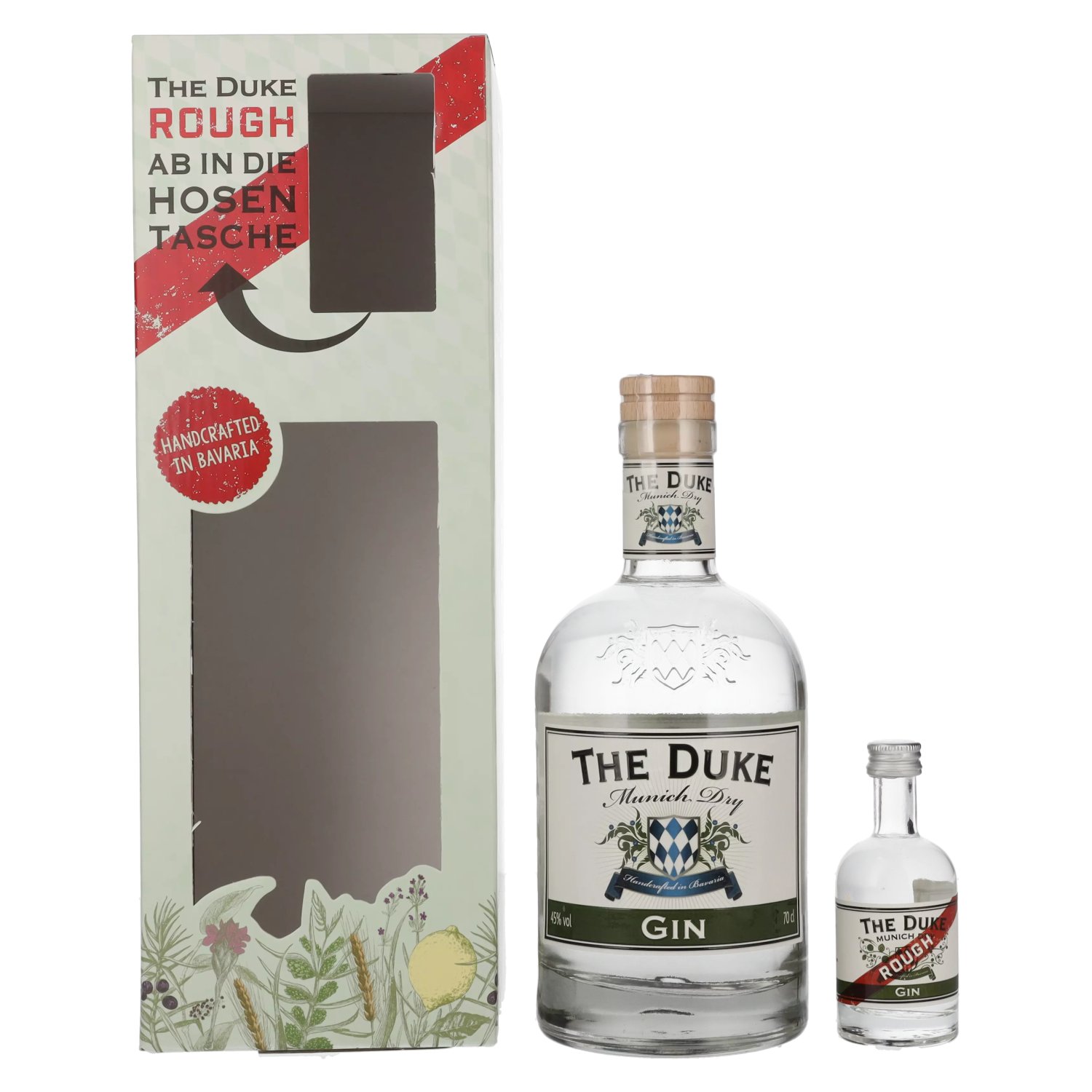 The Duke Gin 0,05l Munich Geschenkbox Gin in Vol. Set 44,8% Dry Miniatur 0,7l Rough mit