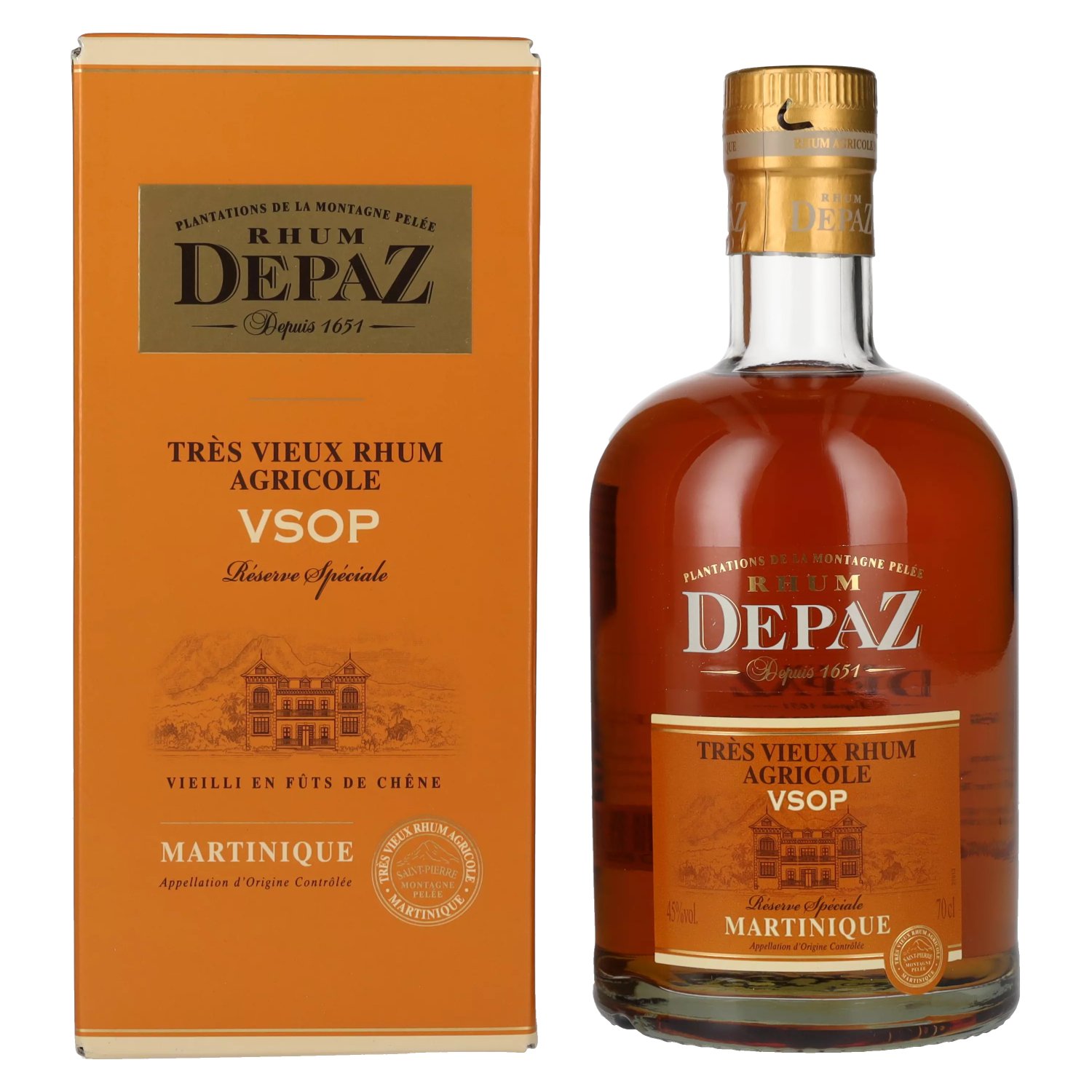 Depaz VSOP Tres Vieux Rum 0,7L (45% Vol.) - Depaz - Rhum