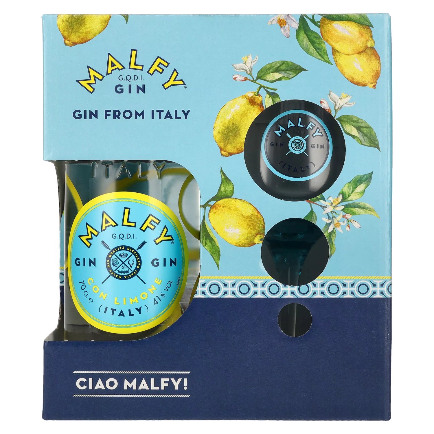Malfy Gin CON LIMONE 41% Vol. 0,7l in Giftbox with glass