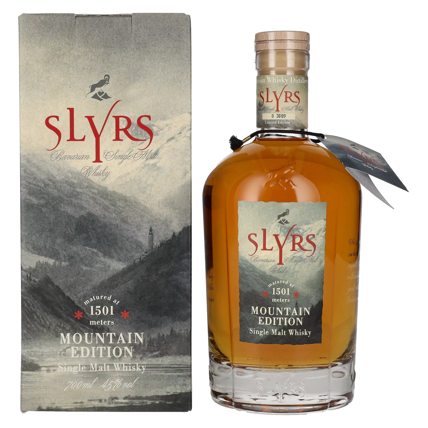 Slyrs Whisky 45% Vol. MOUNTAIN in Single Geschenkbox Malt EDITION 0,7l