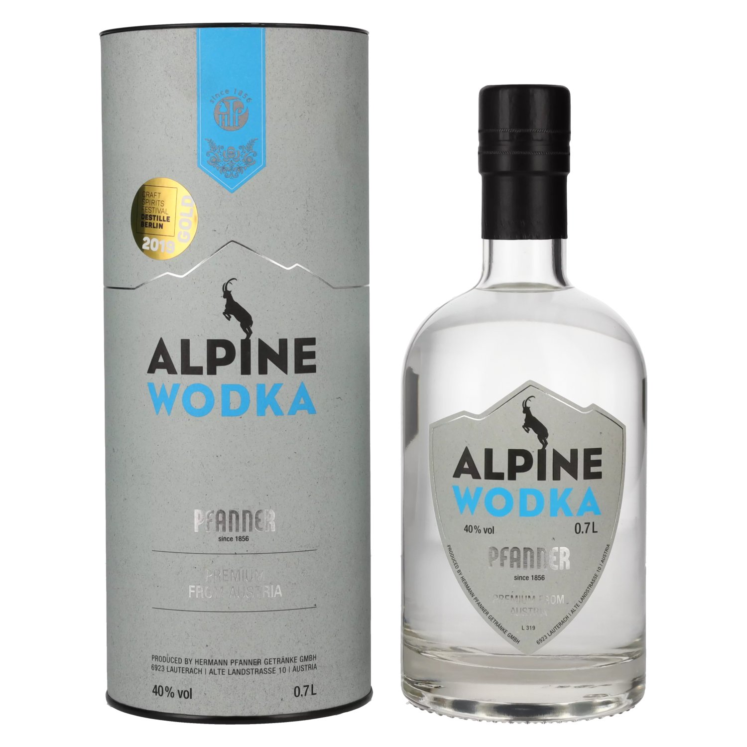 Giftbox 40% Pfanner Alpine Vol. 0,7l Premium Vodka in