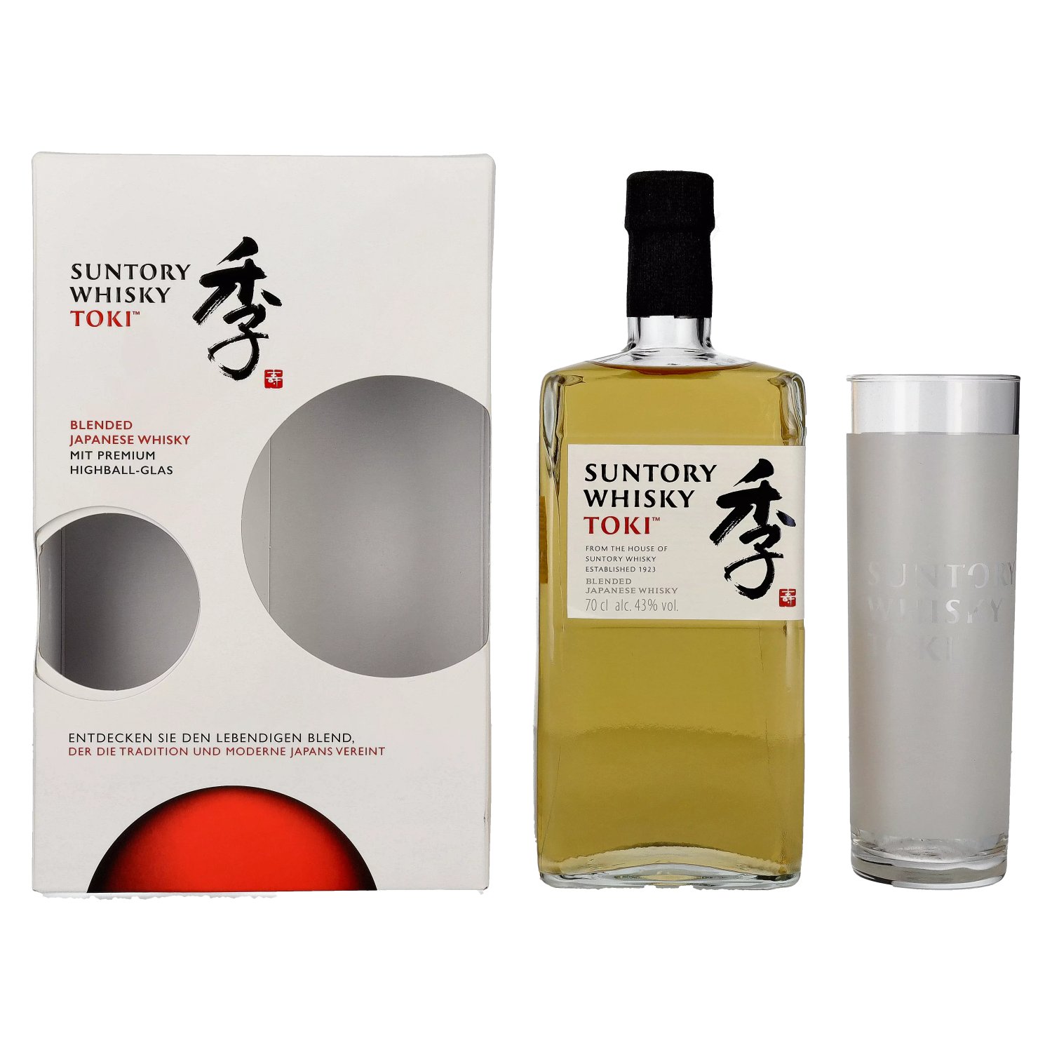 Suntory TOKI Blended Japanese Whisky 43% Vol. 0,7l in Giftbox with Highball  glass