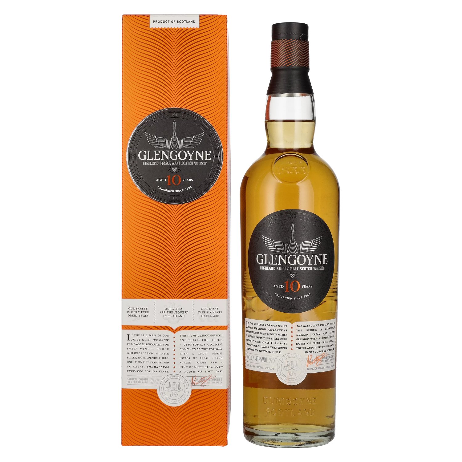 Glengoyne 10 Years Old Highland Single Malt Scotch Whisky 40% Vol. 0,7l in  Geschenkbox