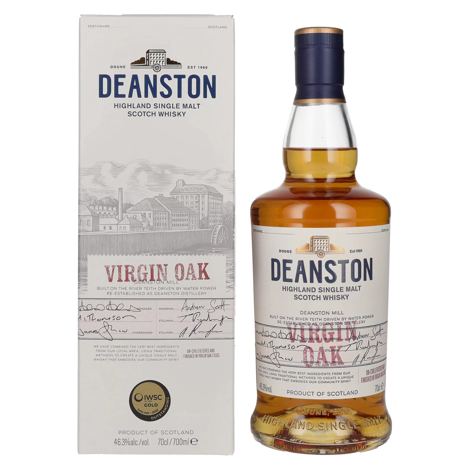 Deanston VIRGIN Malt Highland in 0,7l OAK Single Geschenkbox 46,3% Vol