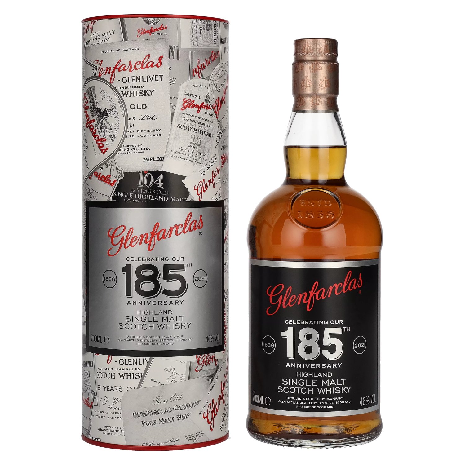 Glenfarclas 185 ANNIVERSARY Highland Single Malt 46% Vol. 0,7l in  Geschenkbox
