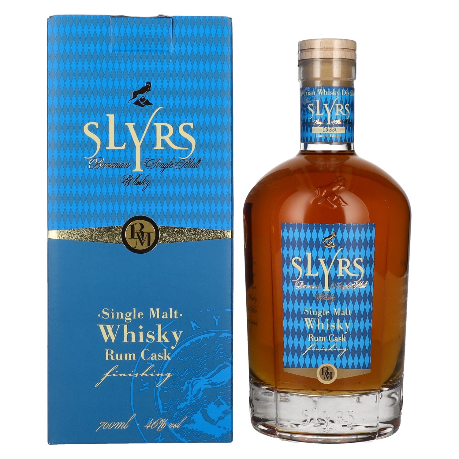 Slyrs RUM CASK FINISH Single Malt Whisky Limited Edition 46% Vol. 0,7l in  Geschenkbox