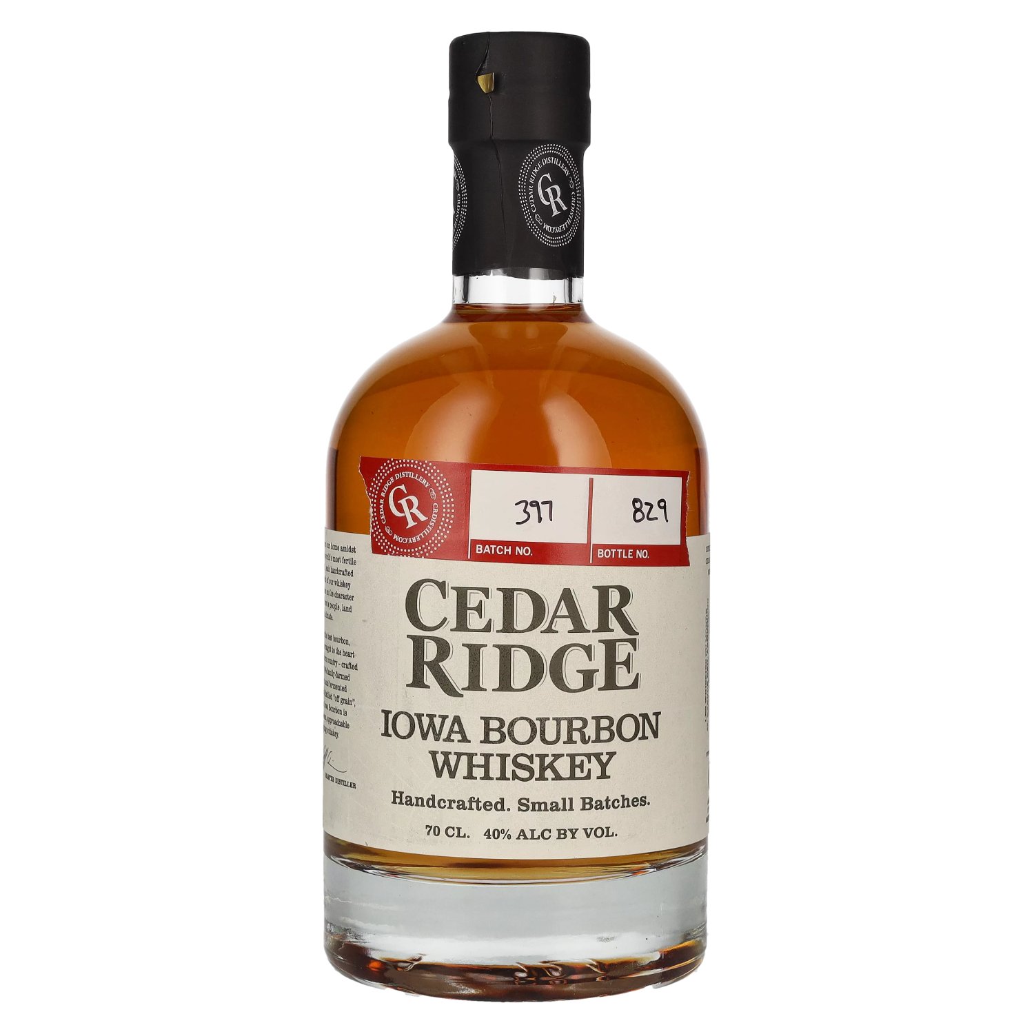 40% Whiskey 0,7l Bourbon Iowa Ridge Vol. Cedar
