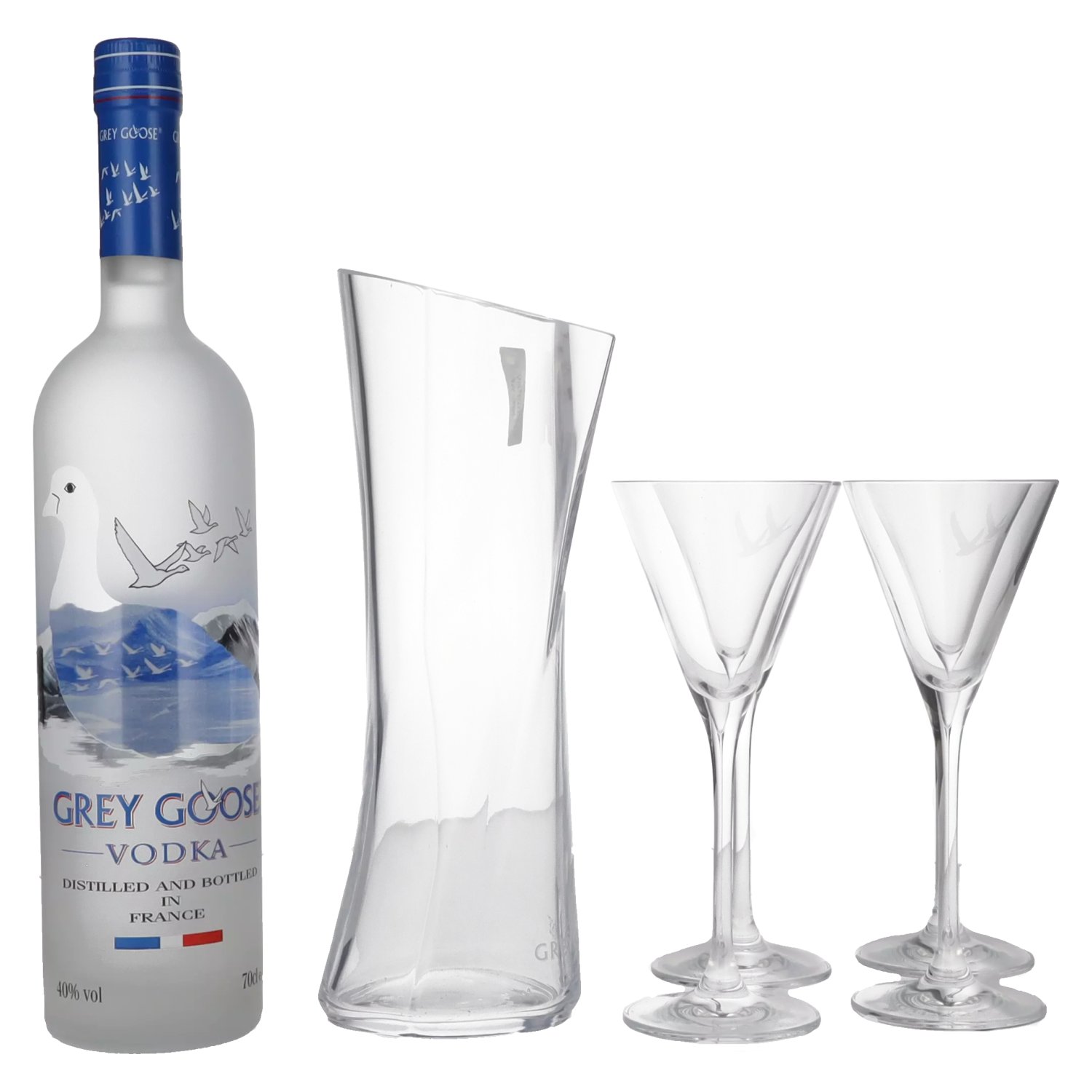 40% Grey Vodka Pack THE Vol. ULTIMATE GREY 0,7l in Holzkiste MARTINI GOOSE Goose
