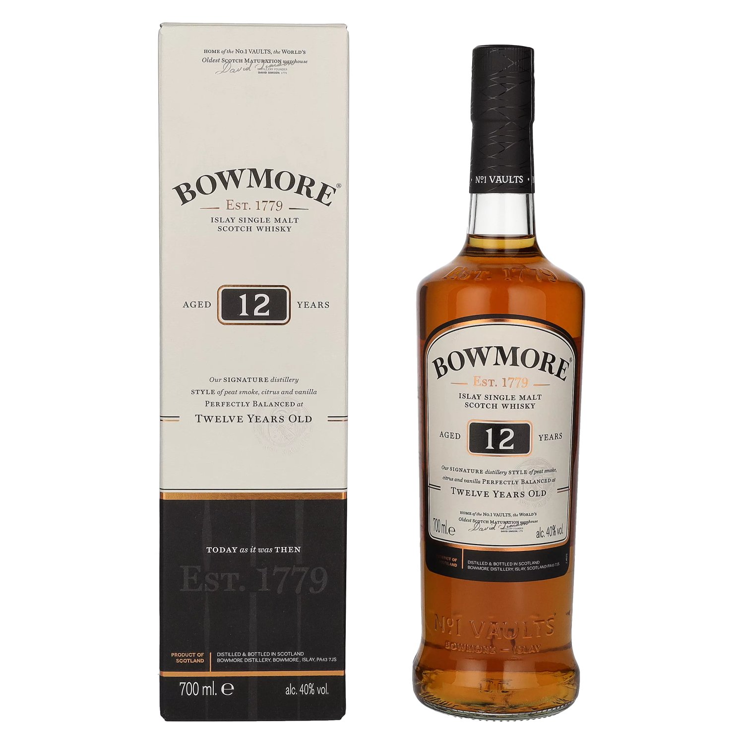 Bowmore 12 Years Old Islay Single Malt 40% Vol. 0,7l in Geschenkbox