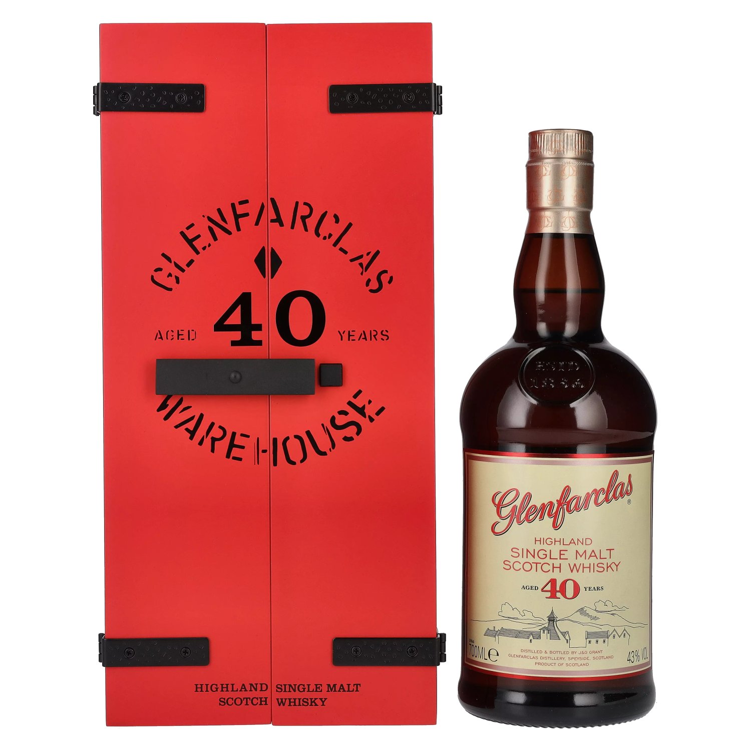 Glenfarclas 40 Years Old Highland Single Malt Scotch Whisky 43% Vol. 0,7l  in Geschenkbox