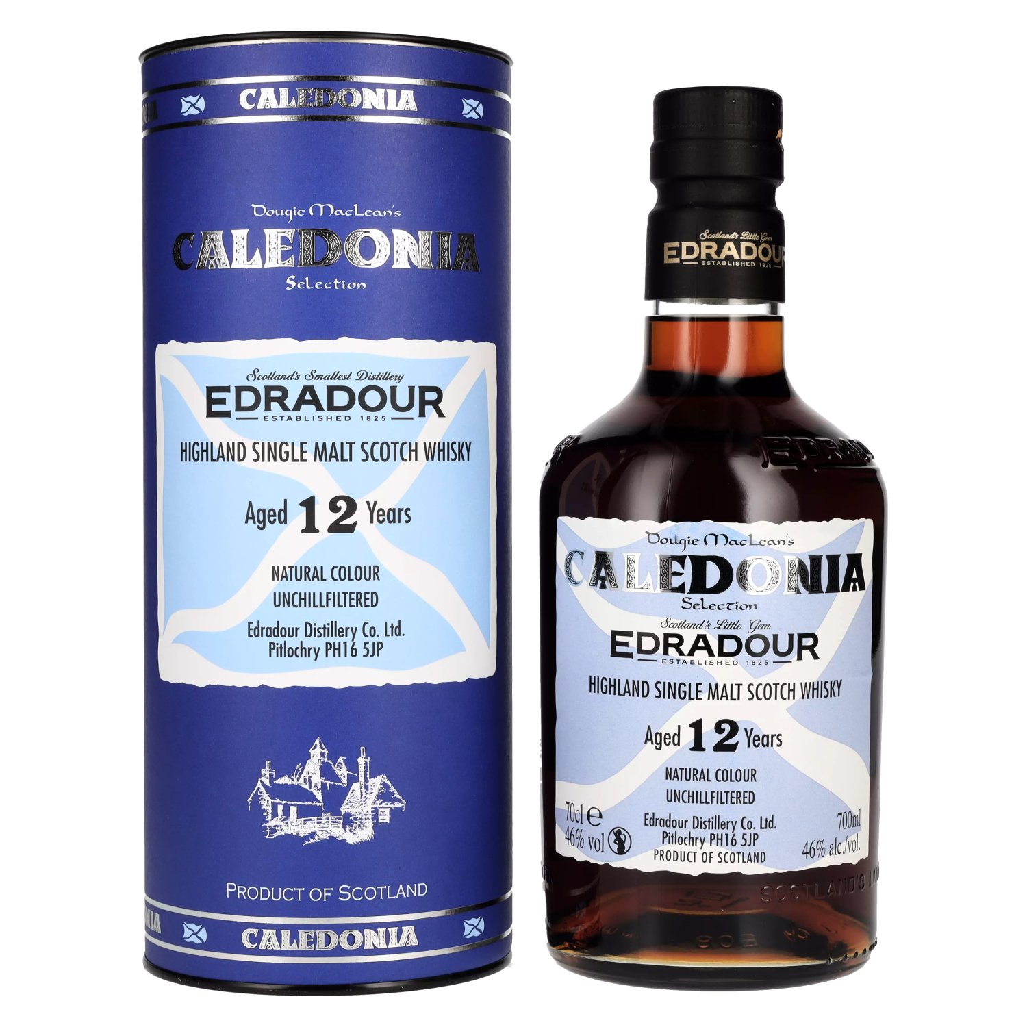 Edradour CALEDONIA 12 Years Old Highland Single Malt Scotch Whisky 46% Vol.  0,7l in Geschenkbox