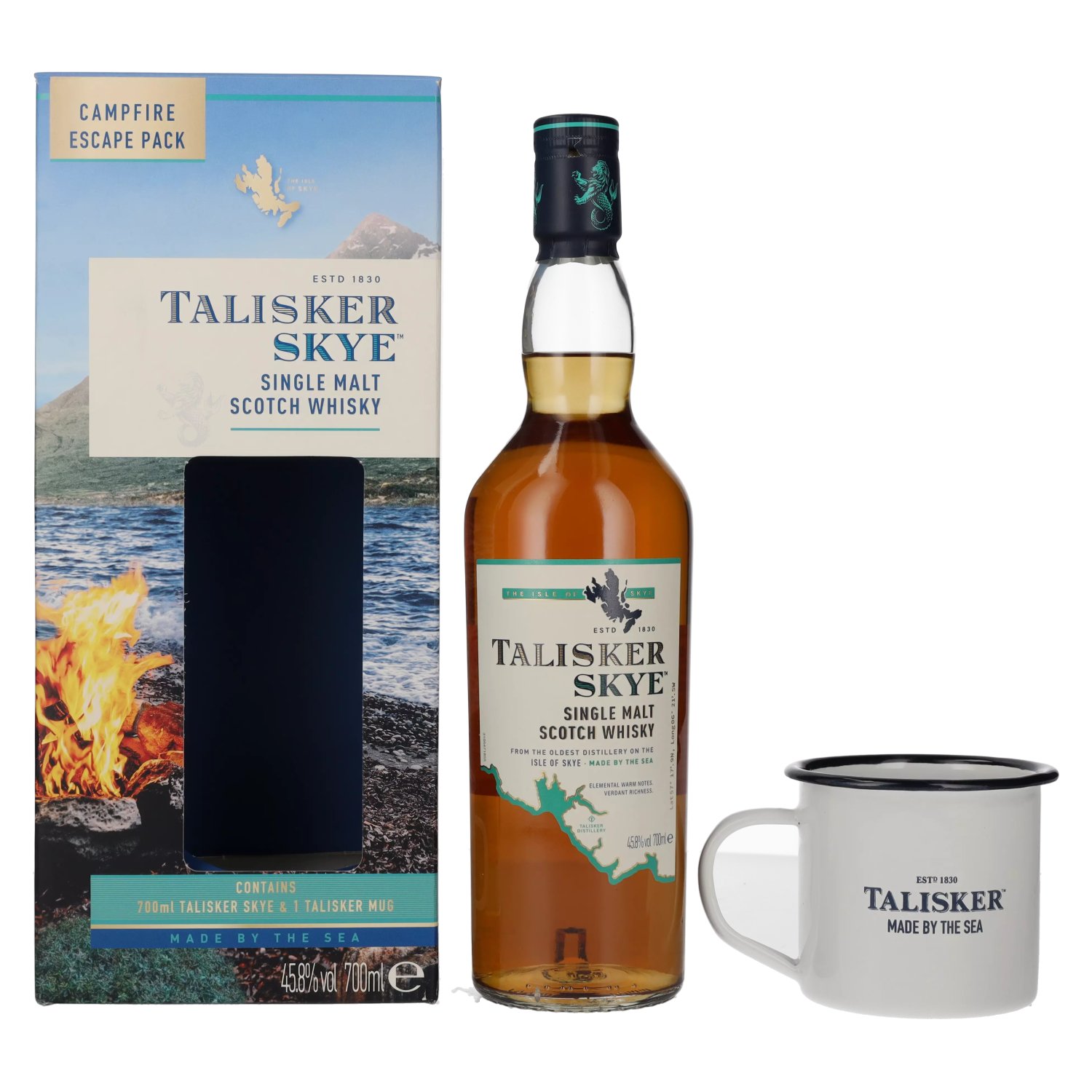 Talisker SKYE Campfire Escape Pack Geschenkbox Talisker Vol. mit 45,8% Mug 0,7l in