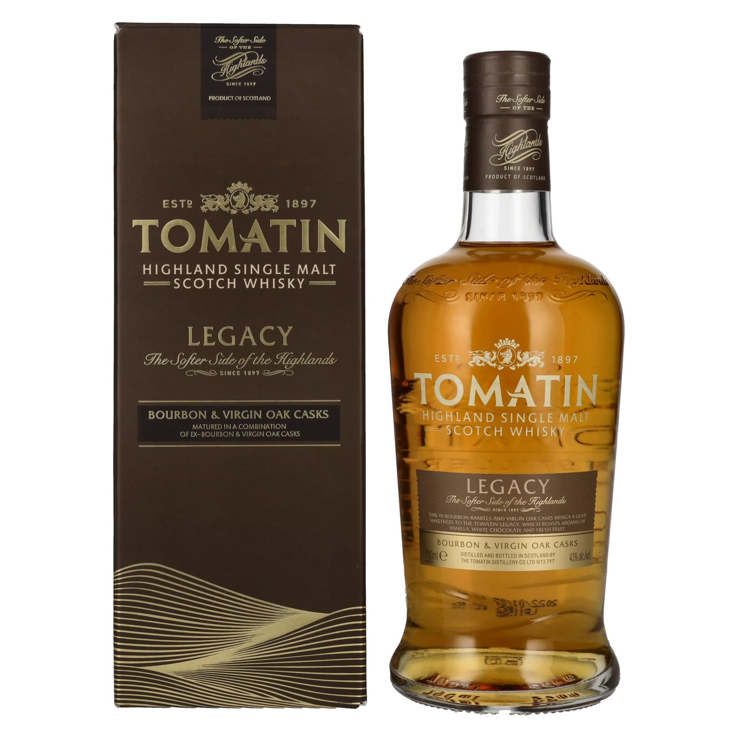Geschenkbox Scotch Single Whisky 43% 0,7l Tomatin Malt Vol. Highland Legacy in