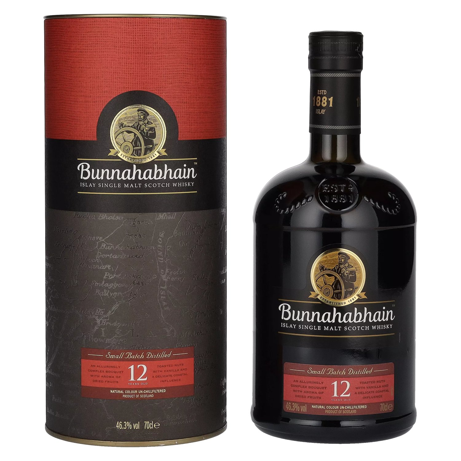 Geschenkbox 12 Malt Single 0,7l Islay Years Scotch Whisky Vol. 46,3% Old Bunnahabhain in